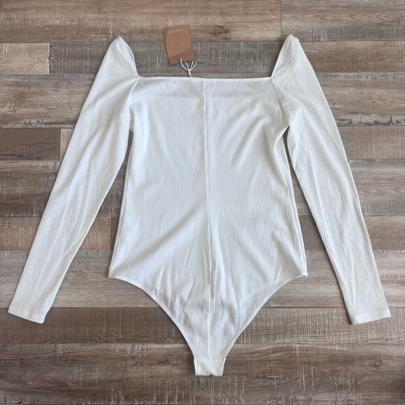 Reformation Gaia Bodysuit - White Rib - Size XL - NWT - Picture 4 of 4